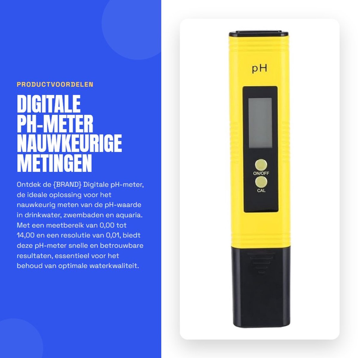 Dailygoods - Digitale pH-meter - Nauwkeurige metingen - Eenvoudig in gebruik - Voor drinkwater en aquaria - Kalibratie in 5 seconden - Perfect voor zw...