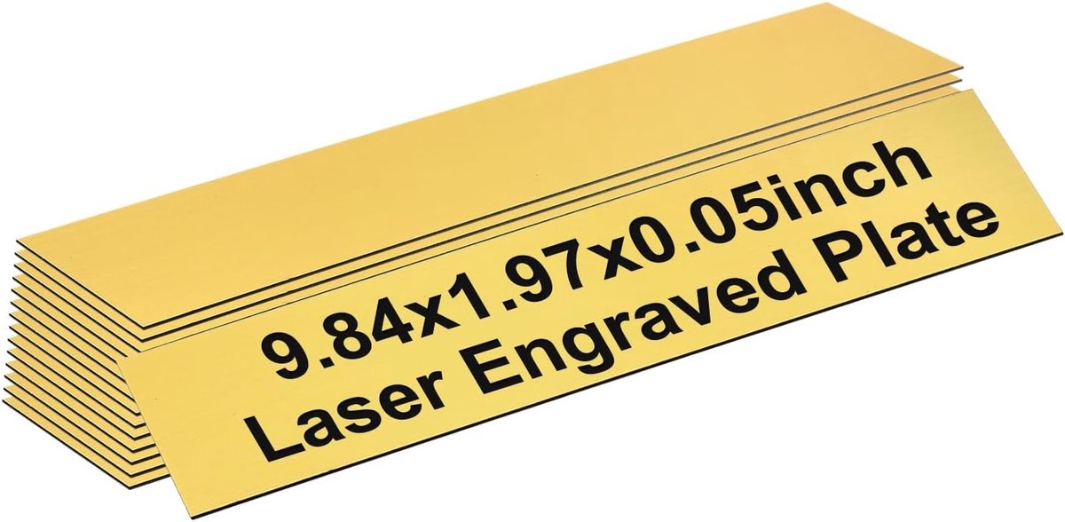 Naamborden - Naamplaatjes - Kantoor Organisatie - Tweekleurig ABS - 25 cm - Geborsteld Goud