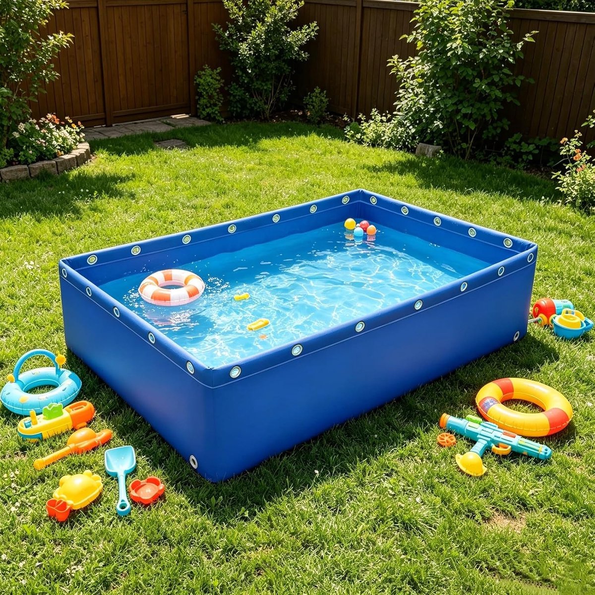 Opvouwbare Watertank - Visvijver Zwembad - Aquacultuur Tuinieren - Waterdicht Canvas - 300x100x120 cm - Blauw