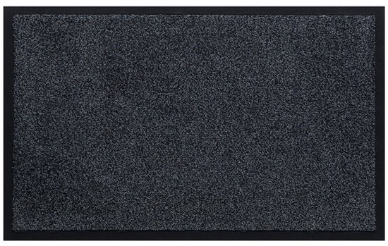 Grijze droogloopmat met antislip onderkant, 50 x 80 cm.