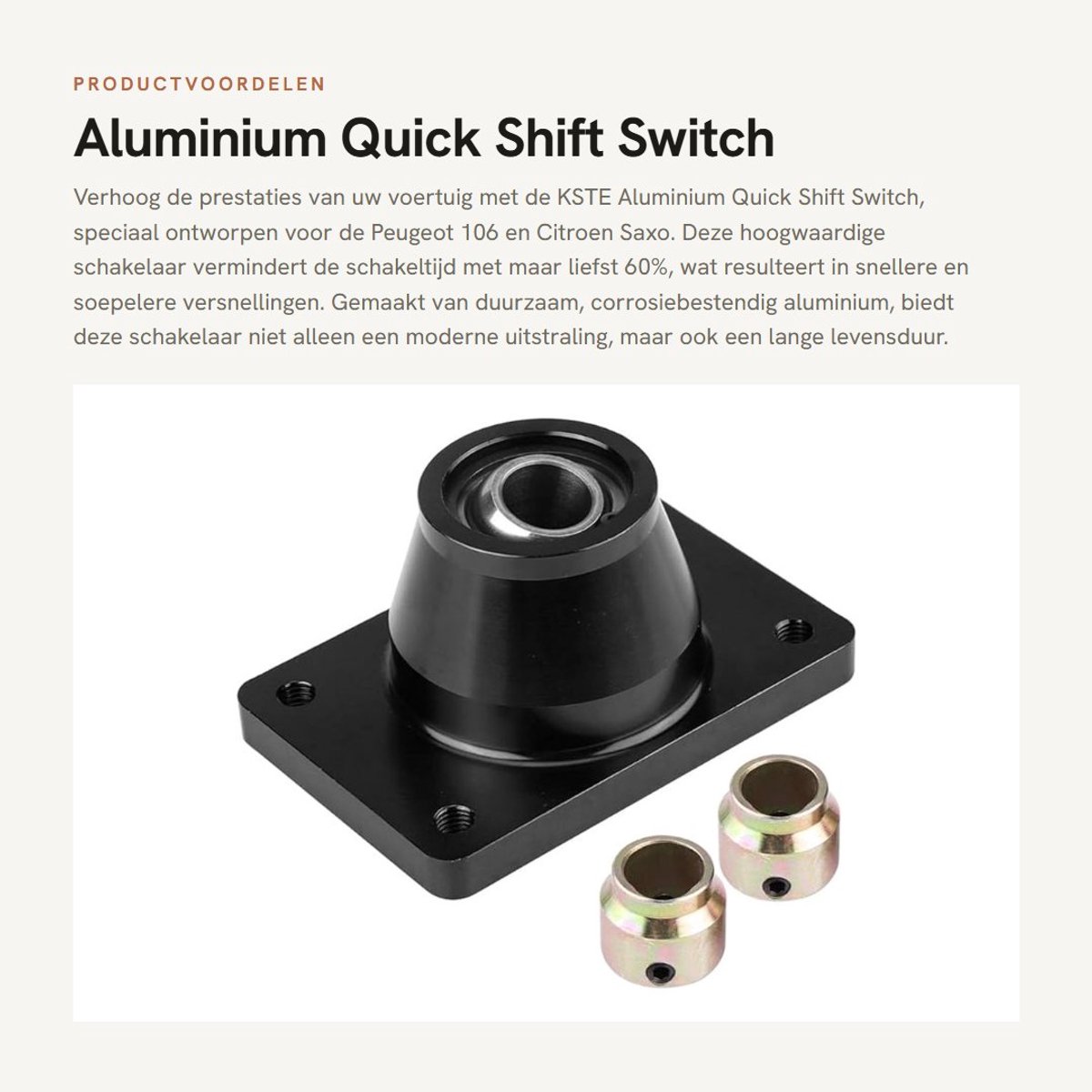 Dailygoods - Aluminium Quick Shift Switch - Vervangingsonderdeel voor auto - Zwart - Geschikt voor Peugeot 106 en Citroen Saxo - Verbeterde schakelerv...