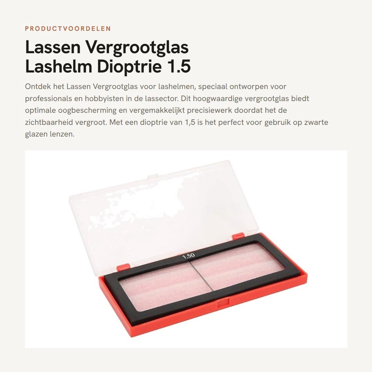 Dailygoods- Vergrootglas Dioptrie 1,5 - Loeplens voor lasglas - Oogbescherming - Geschikt voor lasmaskers - Afmetingen 5 x 4 cm - Bescherming tegen UV-straling - Laslens