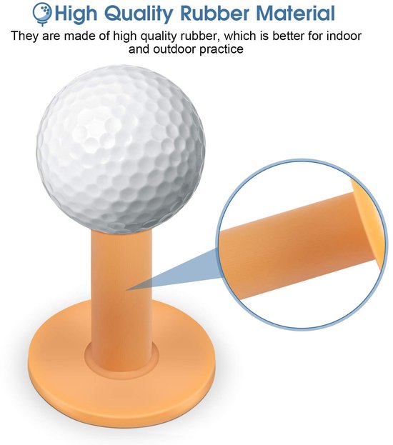 Golf Tees Houder van Rubber - 8 Stuks met Diverse Maten voor Oefeningen van GOLF — afbeelding 2