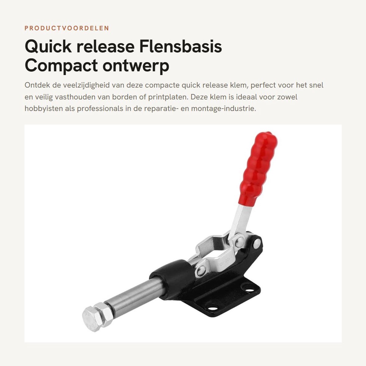 Dailygoods- Snelspanner 386 kg Capaciteit - 305 E Model - 42 mm Zuiger - Push-Pull Type - Lichtgewicht 700 gr - Kwaliteit en Service - Klem