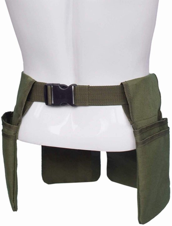 Dailygoods- Opbergtas Tuingereedschap - Canvas Tas - Gereedschapsriem - 4 Zakken - Verstelbare Heupband - Stevige Bevestigingsband - Tuingereedschap Riem van Dailygoods — afbeelding 3
