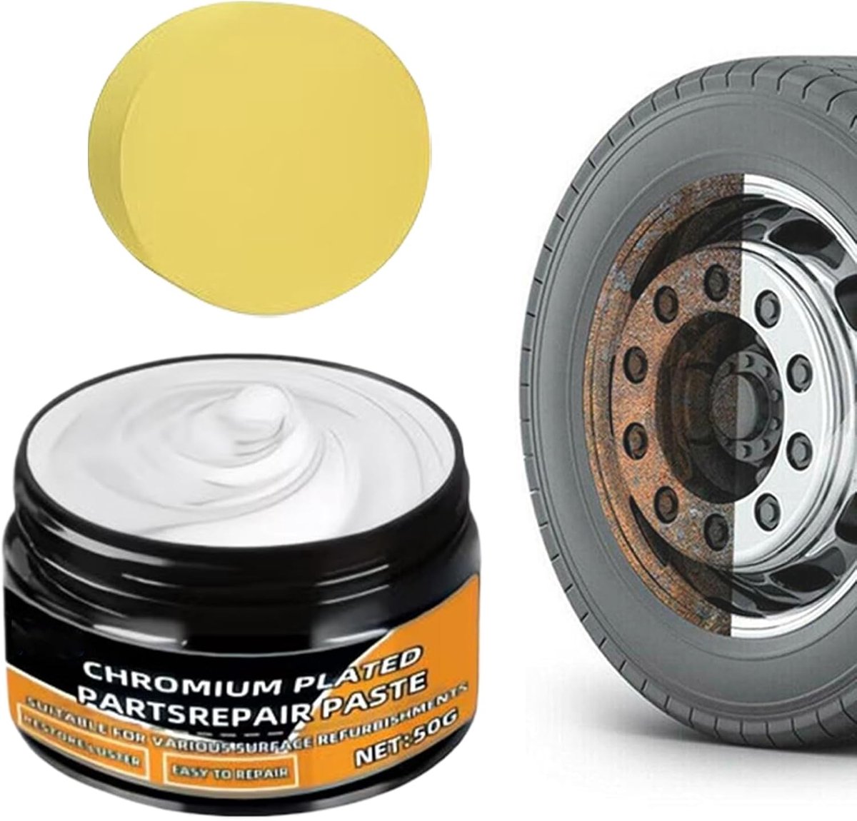 Roest Oxidatie Pasta - Metaal Glansmiddel - Chroom Herstellen - Kras Verwijderaar - 50g - Wit