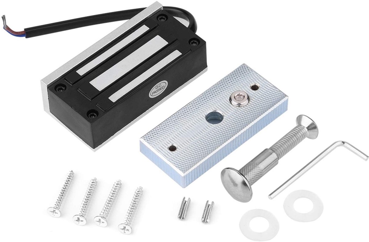 Dailygoods - Elektrisch Magnetisch Deurslot - Toegangscontrole - 60kg Houdkracht - Zilver/Zwart - Veilig en Duurzaam - Geschikt voor Houten en Glazen...