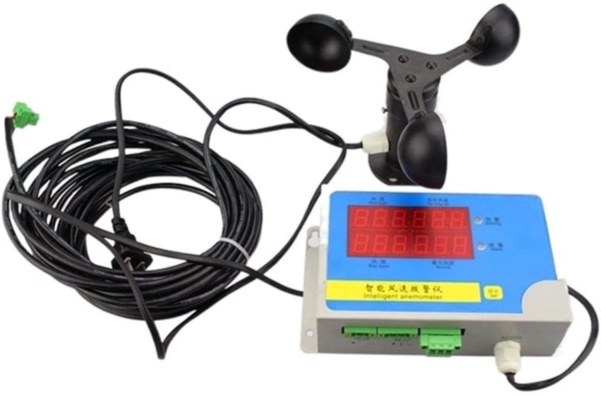 Weerstation met sensor - Weersvoorspeller anemometer - Weersomstandigheden volgen - Draadloze 8-in-1 metingen - 1.5 kg - Grijs