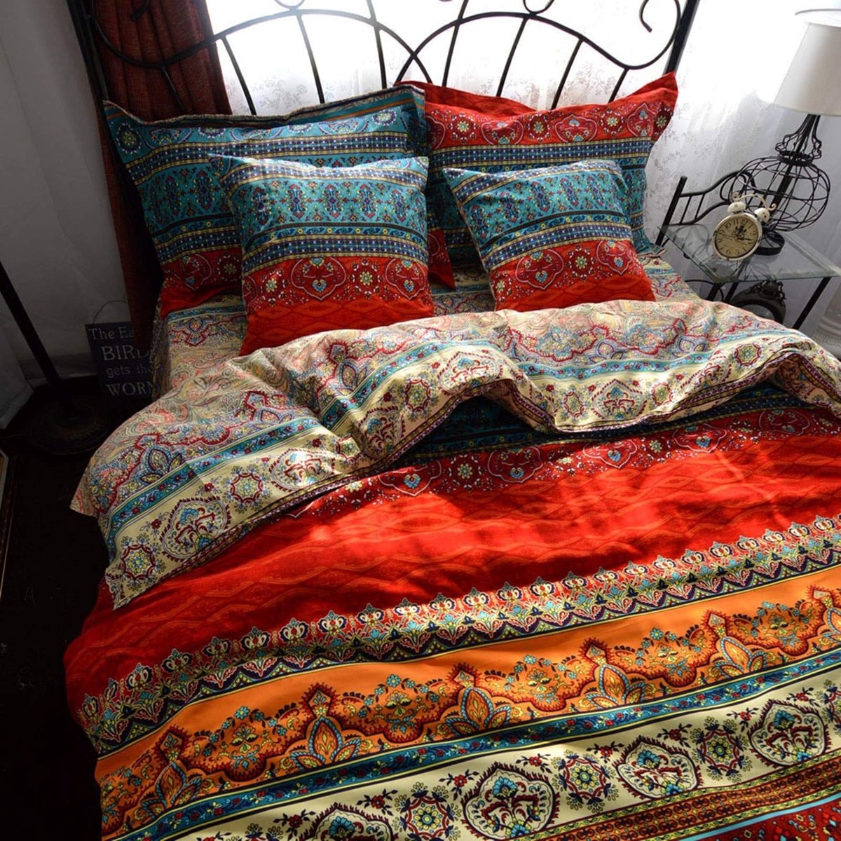 Dailygoods - Bohemian Dekbedovertrek King Size 240x220 cm - Etnische stijl met kussenslopen