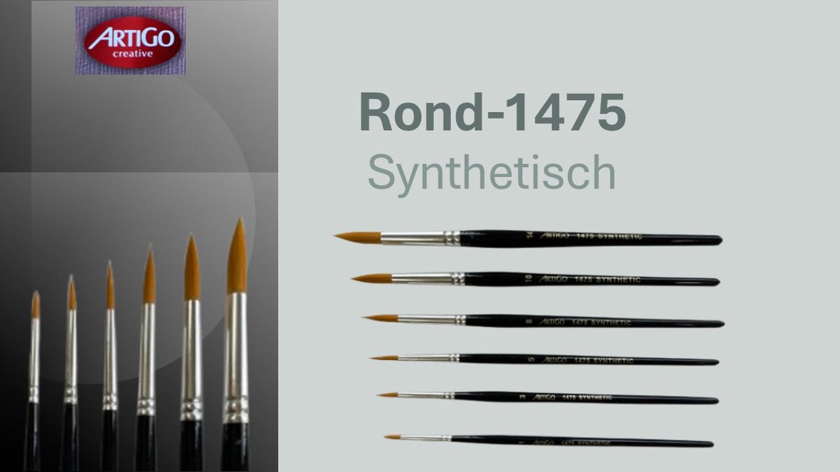 Artigo 1475 Hobbypenseelset – Rond (6-delig) – Goedkope Knutselpenselen met Korte Zwarte Steel – Budgetset voor Scholen en Hobby