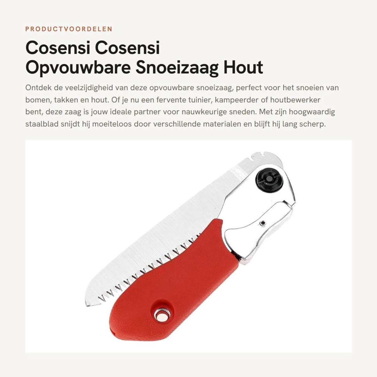 Dailygoods- Takkenzaag Schokbestendig - Vouwbaar - Ergonomisch - Antislip Handvat - Hoogwaardige Manganese Staal - Voor Snoeien en Houtbewerking - Zaag