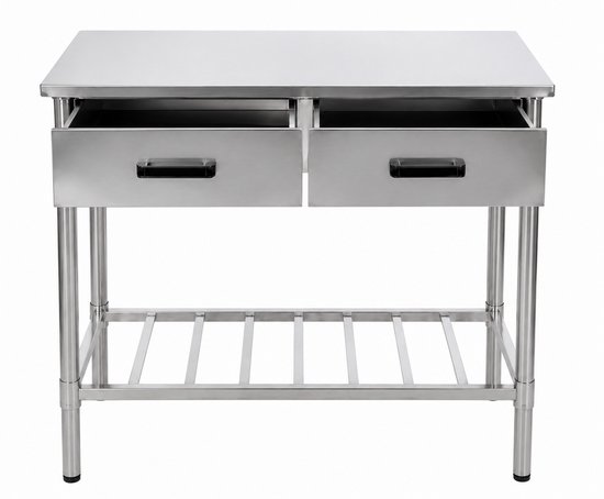 Muntel® Buitenkeuken - Werktafel - 2 Lades en Opbergrek - RVS - 100x50,5x87 cm van Muntel — afbeelding 2