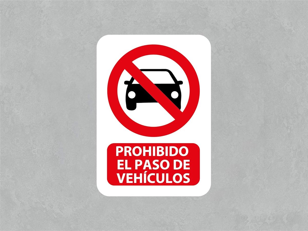 Verbods bord - Waarschuwingsbord - Voertuigen weren - Duurzaam aluminium - A5 formaat - Wit