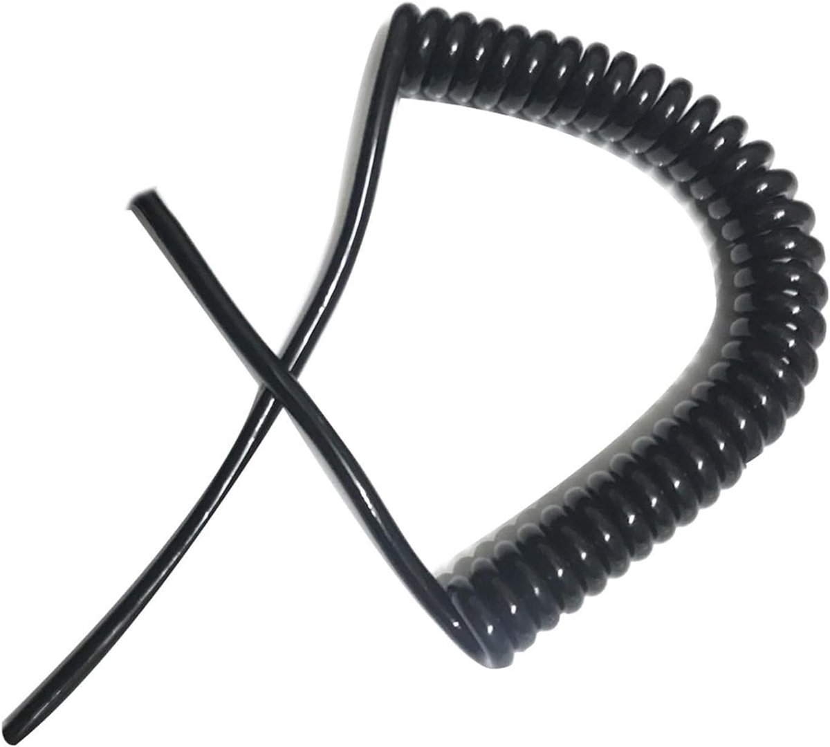 Veerkabel Spiraaldraad - Intrekbaar Koord - Flexibele Verbinding - Goede Elasticiteit - 22cm 0.75mm2 - Zwart
