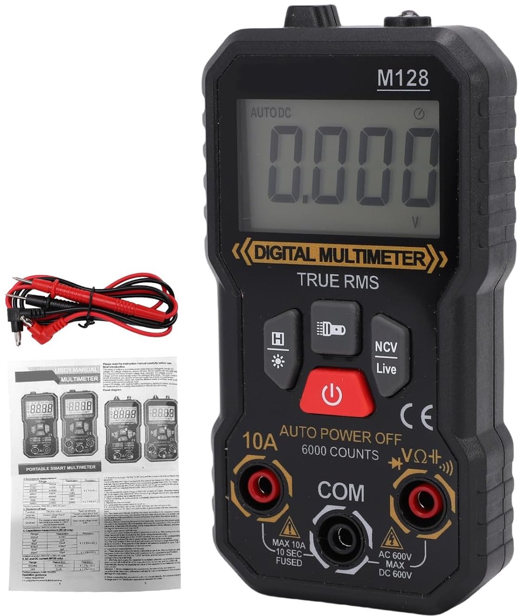 Digitale Multimeter - Spanningstester Meter - Elektrische Reparaties - 6000 Tellingen Nauwkeurig - Compact Lichtgewicht - Grijs