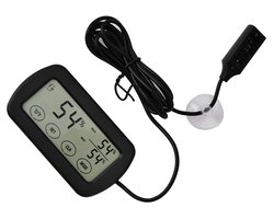 Digitale thermometer hygrometer - Temperatuur vochtmeter - Incubatie en terrarium - Externe voeler - 12 x 8 x 3 cm