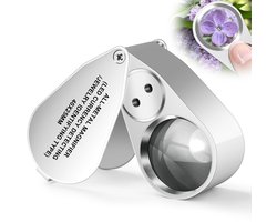 Dailygoods - 40X Juweliersloep met LED/UV-licht, Pocket Metal Folding Vergrootglas voor Edelsteen, Close Work, Sieraden, Munten, Rotsen, Postzegels