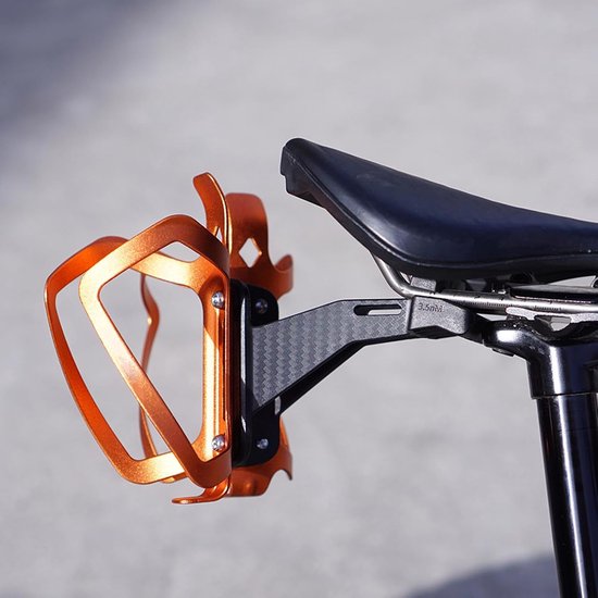 Fiets bidonhouder adapter - Dubbele fleshouder - Extra hydratatie - Lichtgewicht PC materiaal - 12x8.5x6cm - Zwart — afbeelding 3