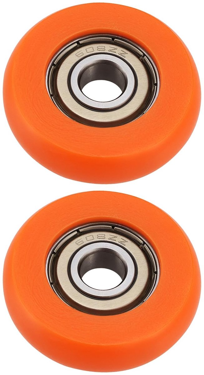 Dailygoods- Roeimachine Wiel - Buitendiameter 36mm - Breedte 10mm - Binnendiameter 8mm - Roestvrij Staal/Nylon - Laadvermogen 67kg - Rol