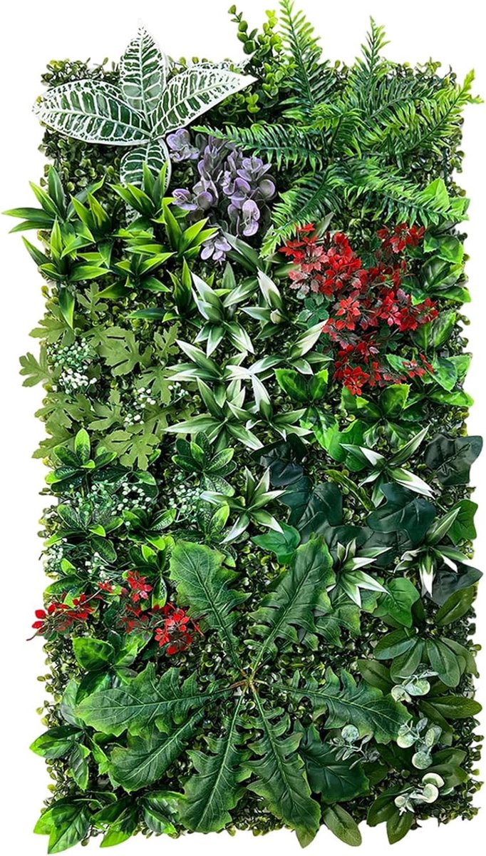 Kunstgroen Wandpaneel - Kunstplant Muurdecoratie - Ruimte Vergroenen - Onderhoudsvrij - 50 x 100 cm - Groen