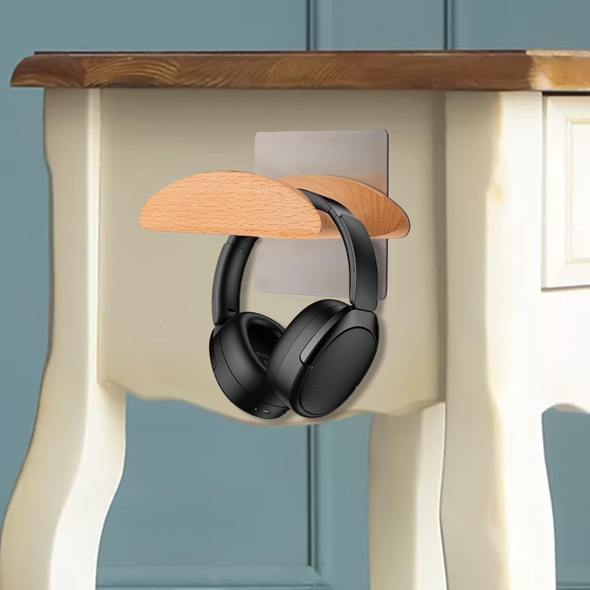 Hoofdtelefoonhanger - Ondersteuning Oortjes - Bureau Organisatie - Zelfklevend Hout - 10 cm breed - Standaard — cadeau in Gadgets - foto 5