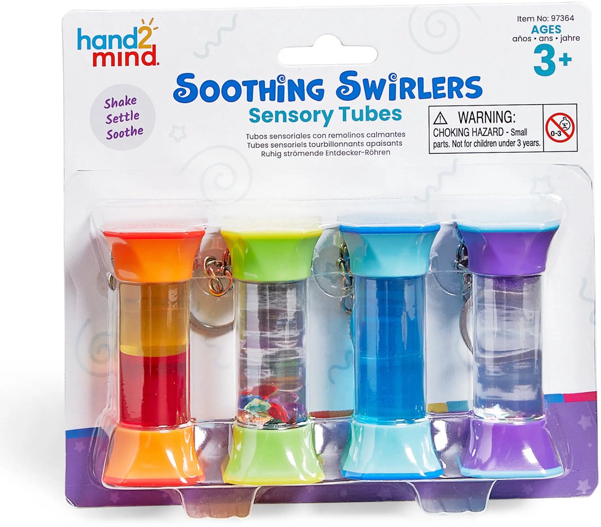 Learning Resources Soothing Swirlers - Sensorische Tubes - Sleutelhangers - 4 stuks - 3+