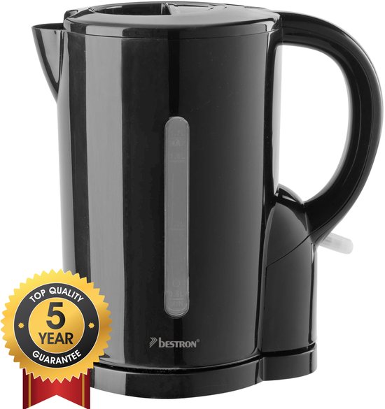 Bestron Waterkoker 1.7 Liter, met automatische Kookstop, incl. Droogkookbeveiliging & Indicatielampje, 2200 Watt, AWK1101Z, Kleur: Zwart