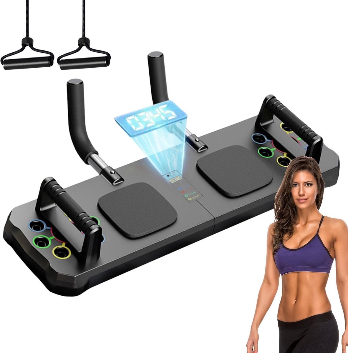 Kracht Trainingsplank - Gymnastiek Plank - Thuis Fitness - Verstelbaar Antislip - 33-44 cm Breed - Zwart