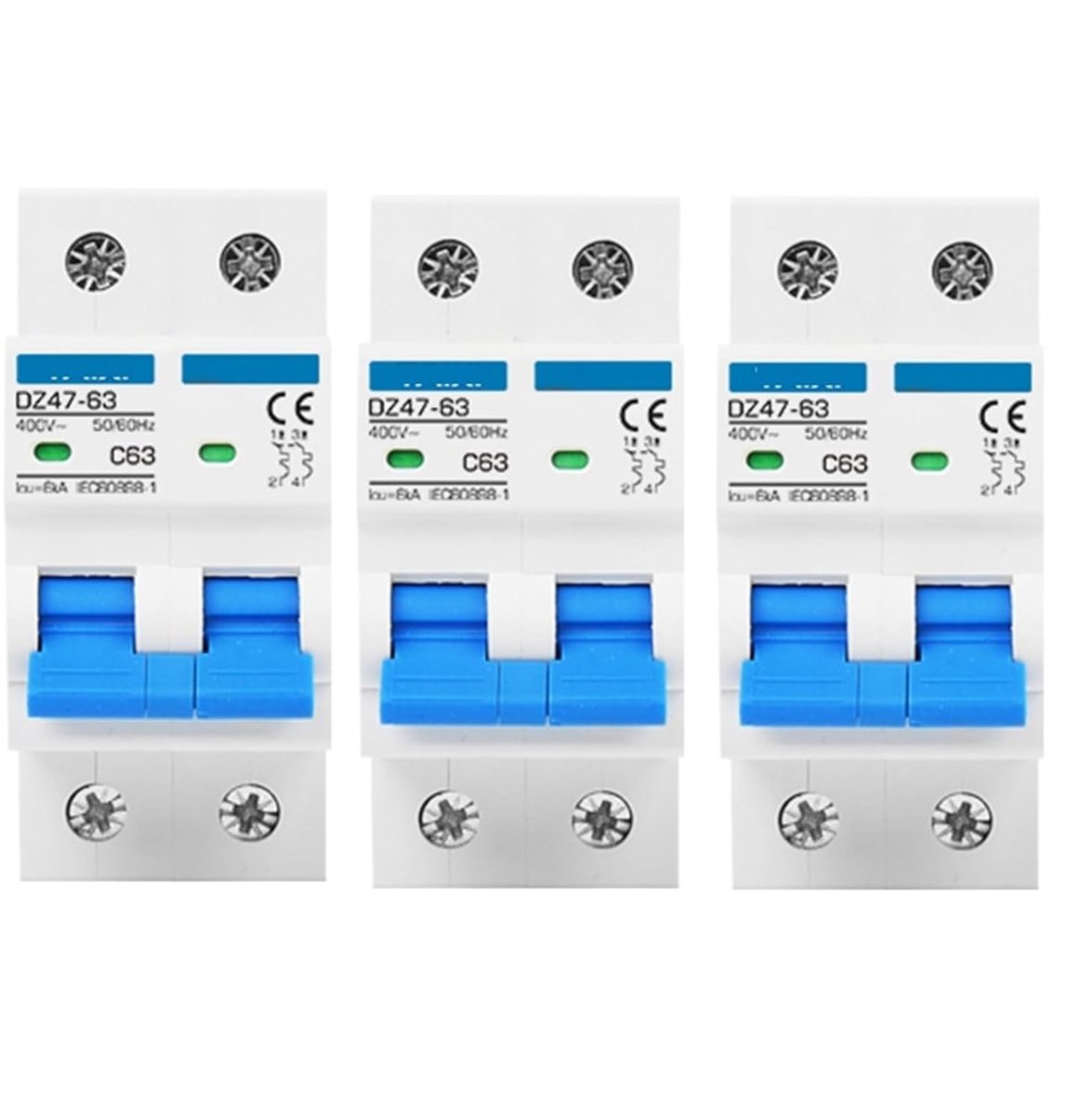 Stroombeveiliging Schakelaar - Automaten - Veilige Stroom - Thermo-Magnetisch - 4P 10A - Grijs