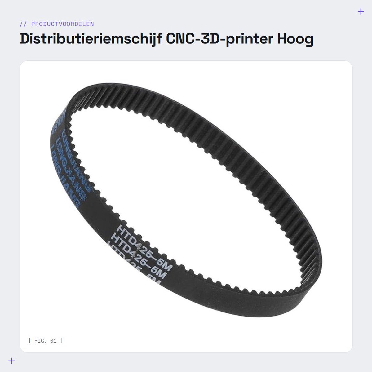 Dailygoods- Distributieriemschijf met hoog koppel - 425 mm lengte - 15 mm breedte - 85 tanden - rubberen tandriem - duurzaam neopreen materiaal