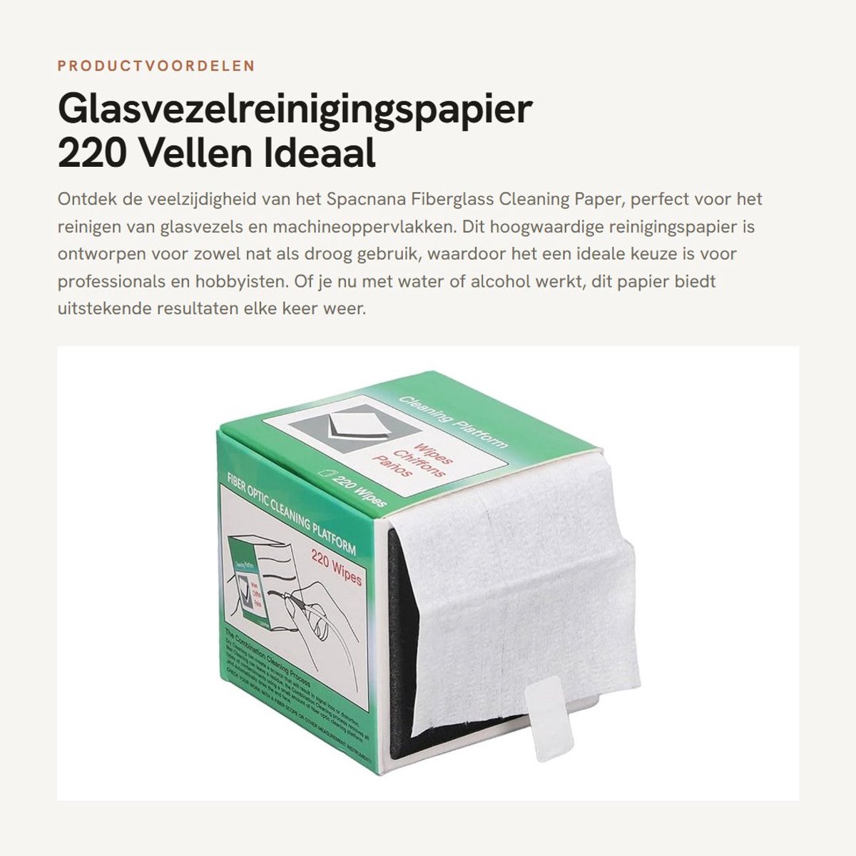 Dailygoods- Glasvezelreinigingspapier 220 Vellen - Duidelijke Breekpunten - Pluisvrij - Zachte Textuur - Wateropname - Geschikt voor Nat/Droog Gebruik - Reinigingsdoek