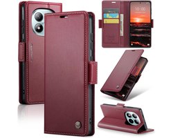 Hoesje Geschikt voor Xiaomi Redmi Note 15 Pro Plus 5G - Lederen Flip Wallet - Kaartenvakken - Standfunctie - Magneet - Book Case Hoesje - Rood