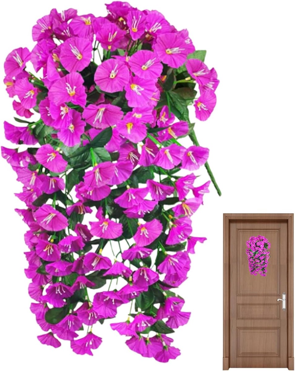 Kunstplanten Klimop - Nep Bloemen - Balkon Decoratie - UV-bestendige Zijde - 60 cm Lengte 