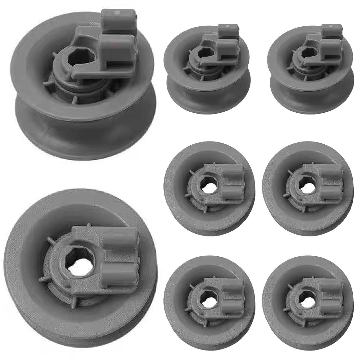 Dailygoods- Vaatwasserwielen 8 Stuks - Bovenste Mand - Vervanging voor Bosch/Siemens/Neff - Duurzaam ABS-Materiaal - Eenvoudige Installatie - Perfecte Pasvorm - Afwasmachinewielen