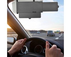 Auto Zonneklep Verlengstuk - Zichtbeschermer Vizier - Veilig Rijden - Dag Nacht Gebruik - 110 x 320 mm - Grijs Geel