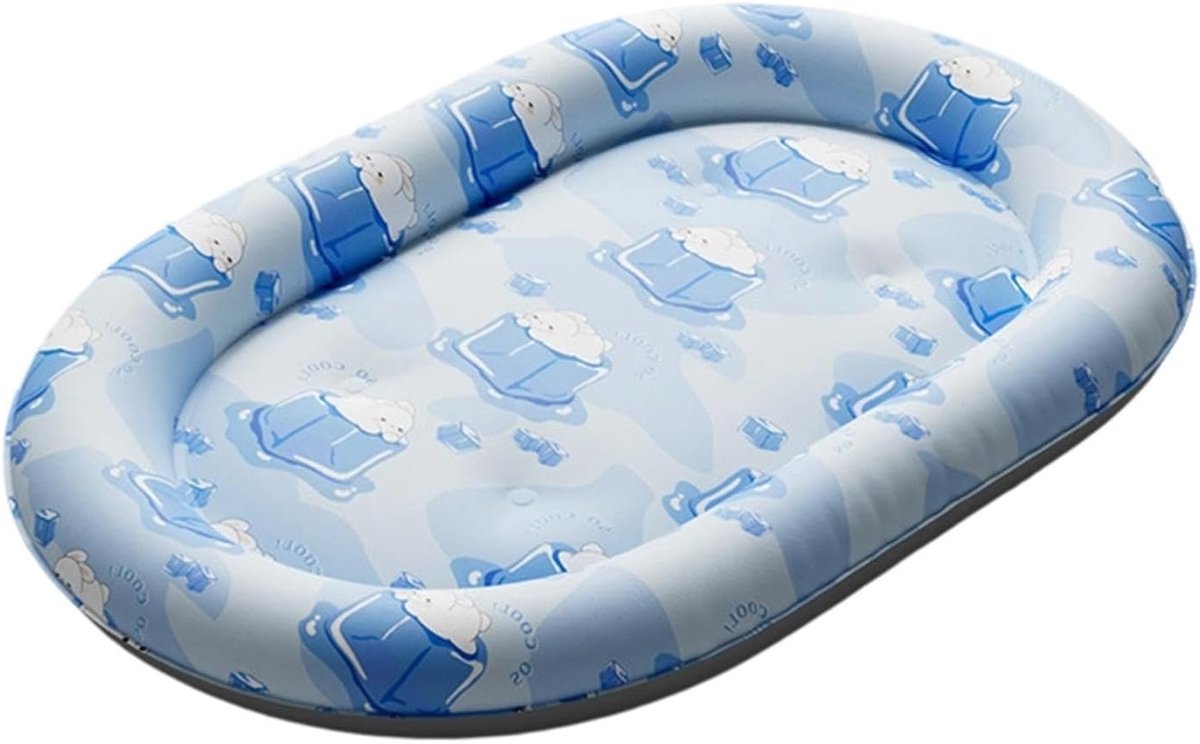 Koelmat Katten - Verkoelend Bed - Hitte Verlichten - Zelfactiverende Gel - 72 x 48 cm - Blauw
