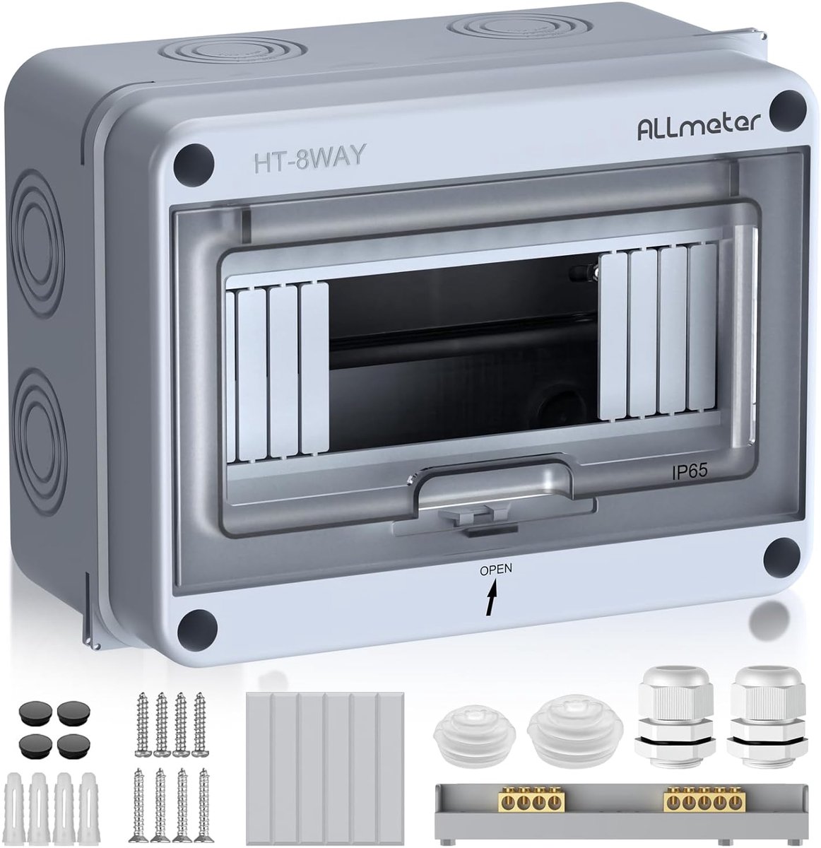 Opbouw Zekeringkast - Verdeelbox - Elektrische Installatie - IP65 Waterdicht - 8 Modules - Grijs