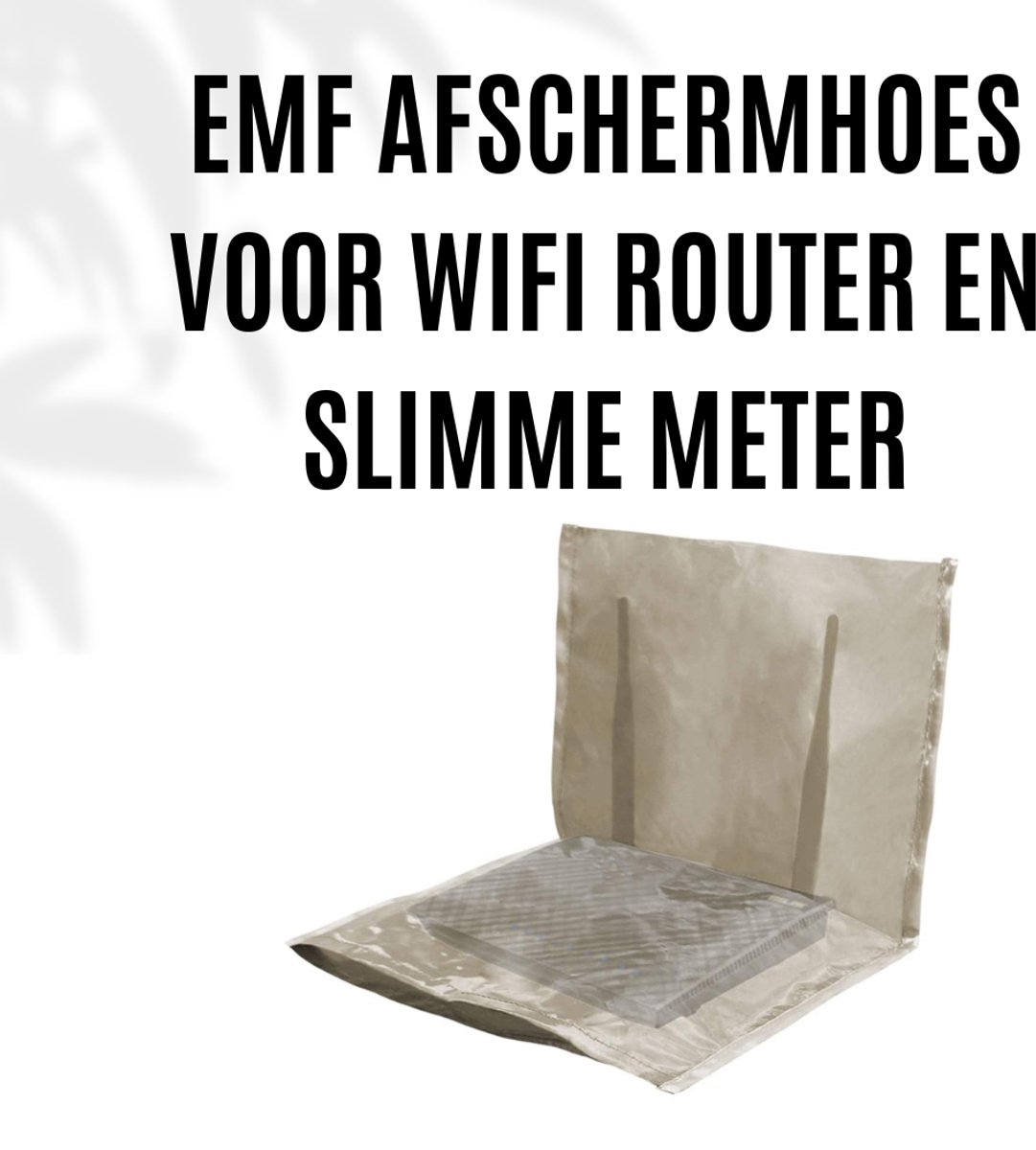 EMF Afschermhoes voor WiFi Router en Slimme Meter – Faraday Hoes van Koper-Nikkel Mesh – 35 x 40 cm