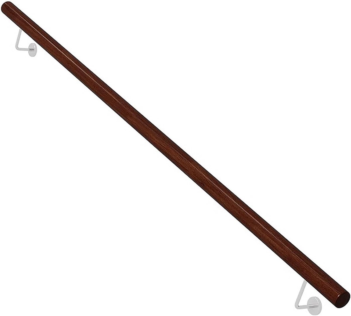 Houten Trapleuning - Wandmontage Reling - Veiligheid Thuis - Massief Hout - 396 cm - Donkerrood