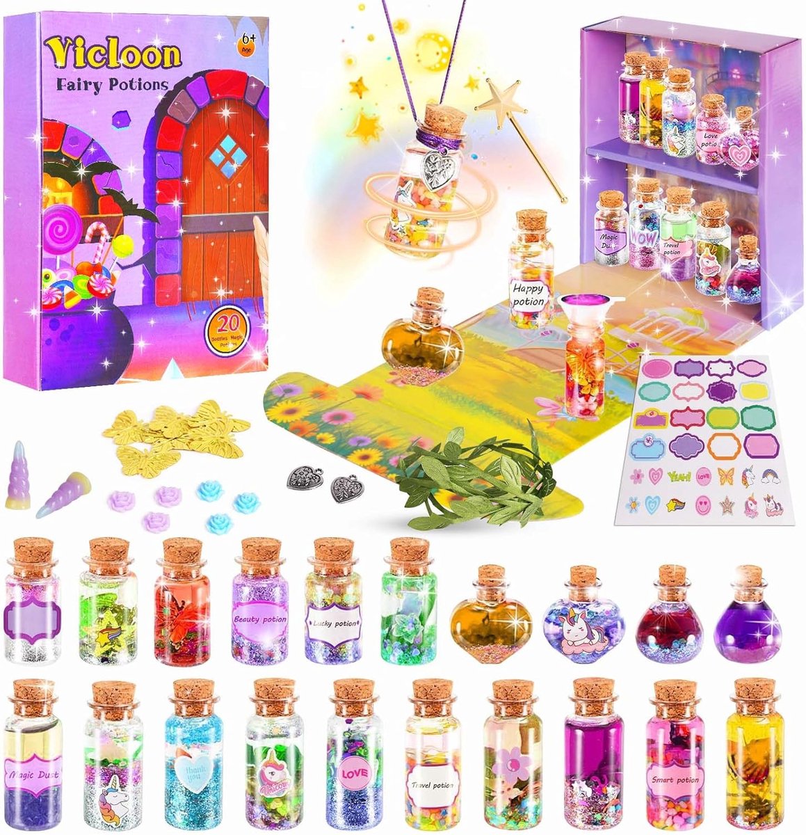 Magische drankset kinderen - Toverdrank knutselset - Creatief knutselen - 20 drankjes maken - 213 x 151 x 53 cm