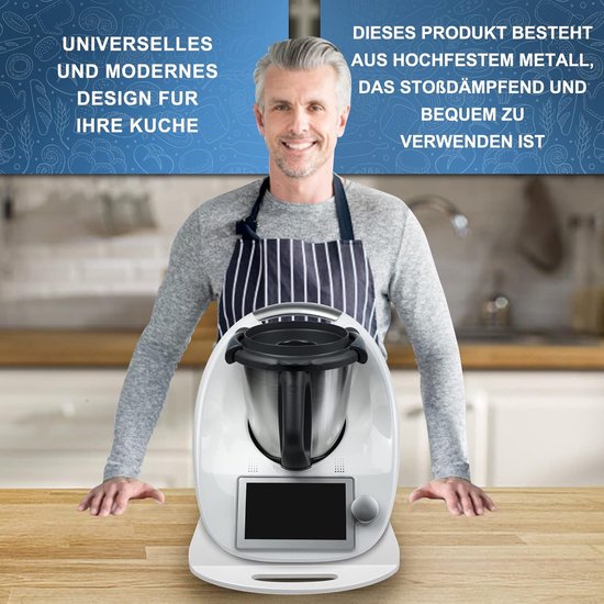 Glijplank Keukenmachine - Accessoire - Keuken Gemak - Met Wielen - 43 cm - Wit — afbeelding 2