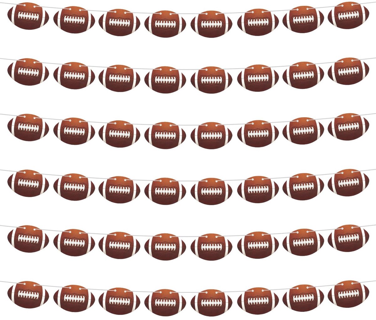 Dailygoods- Voetbalbanner 6 Stuks - Voetbal Decoratie - Sport Thema Decoratie - Verjaardagsfeest Benodigdheden - Papier - 12x8cm - Voetbaldecoratie