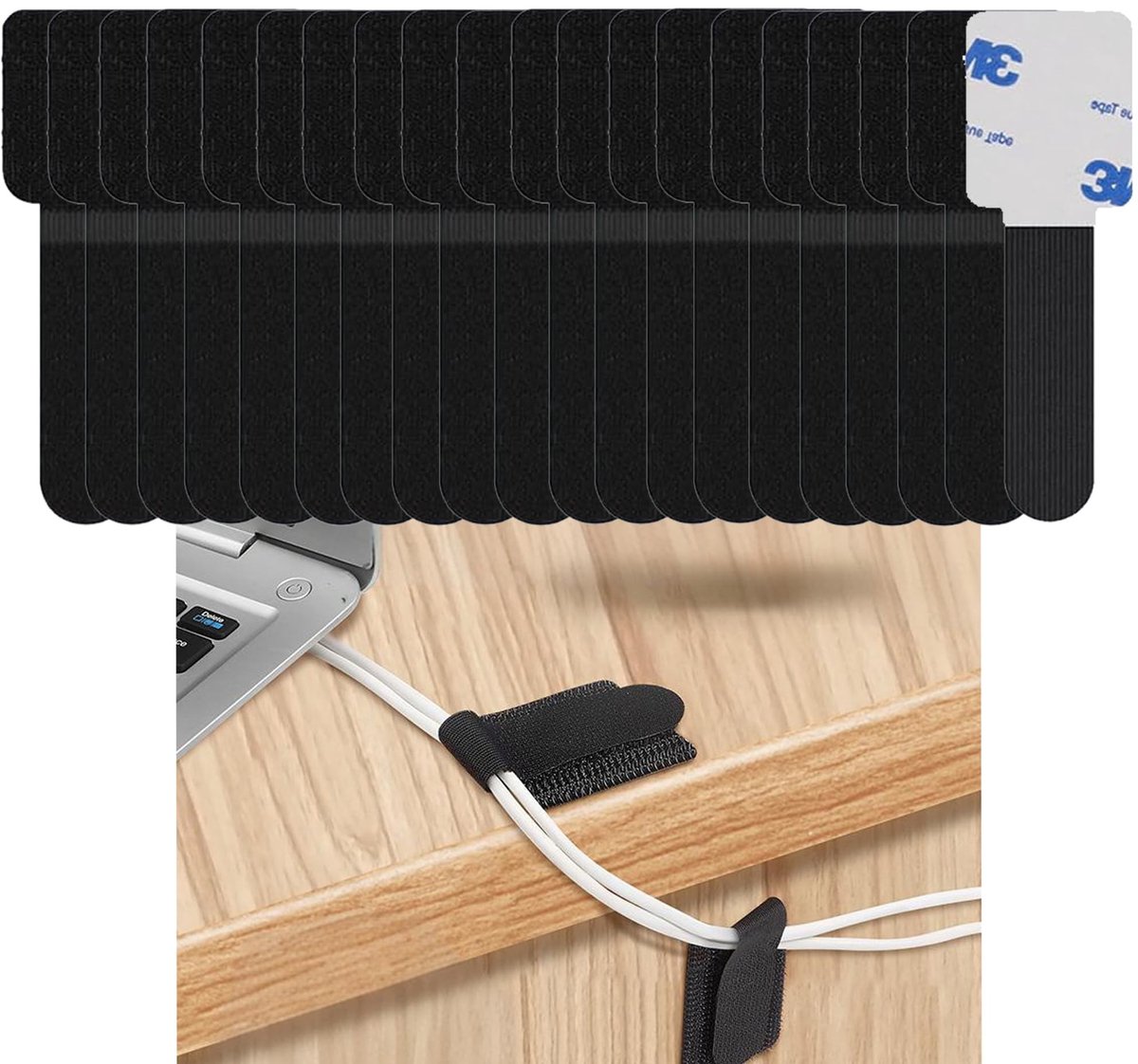 Dailygoods - Kabelorganizer met 20 Zelfklevende Kabelbinders