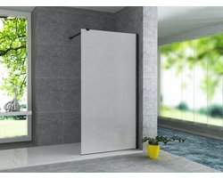 Zimmer Douchewand Inloopdouche Melkglas 160 x 200 cm met Mat Zwarte Profielset – Veiligheidsglas met Privacy – Extra Brede Luxe Douchewand voor Moderne Badkamers