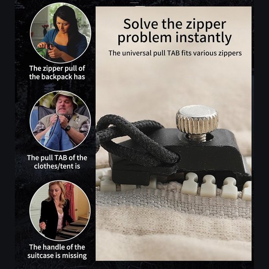 Rits Reparatie Set - Schuifgereedschap Ritsen - Kleding Repareren - 3 Delige Set - Universeel Formaat - Metaal — afbeelding 4