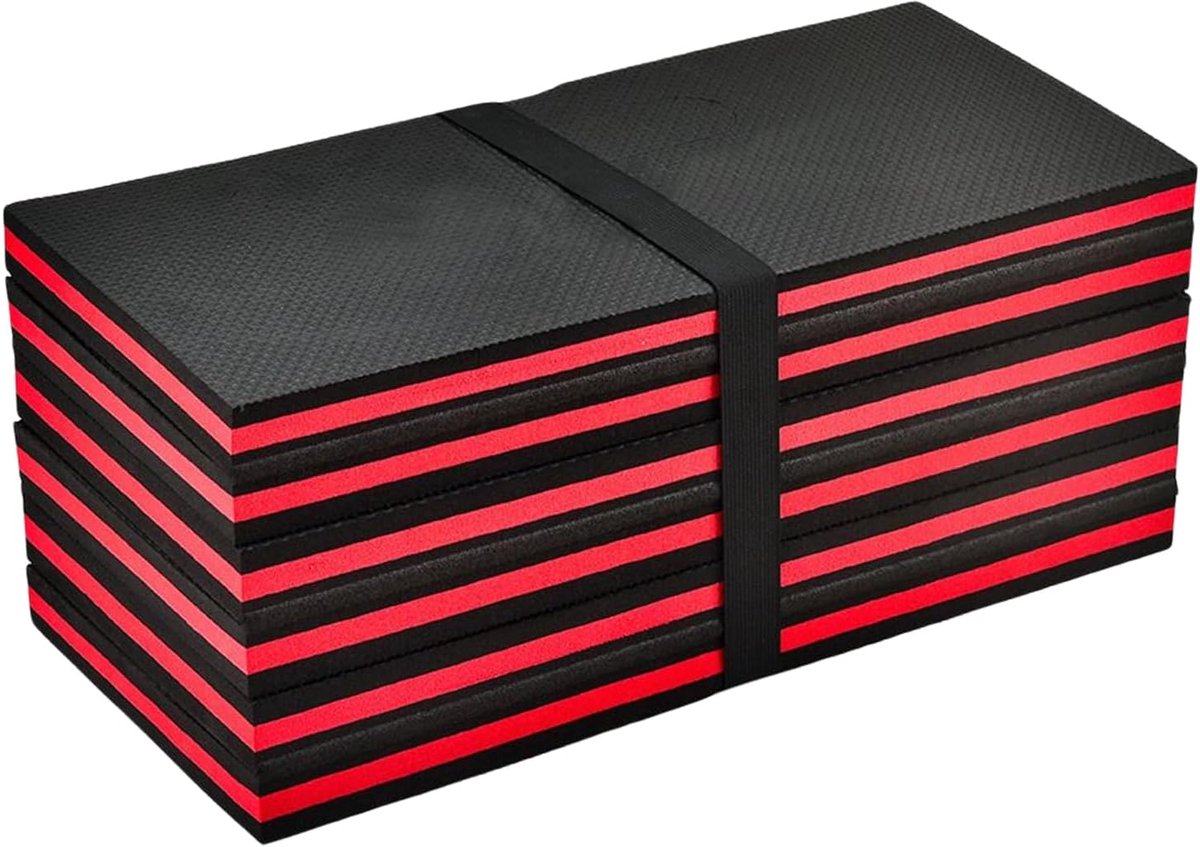 Werkmat Kniebeschermer - Monteursmat Garage - Onderhoud Voertuigen - Dubbelfunctioneel Ontwerp - 116 x 40 cm - Rood