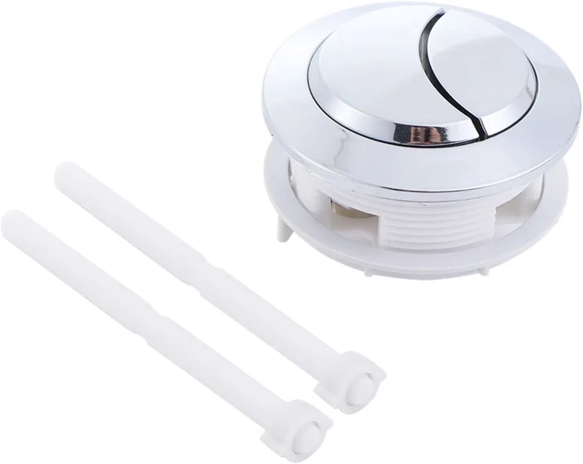 Toilet Spoelknop - Dubbele Knop - Toilet Reparatie - Universele Pasvorm - 58mm Gatmaat - Chroom