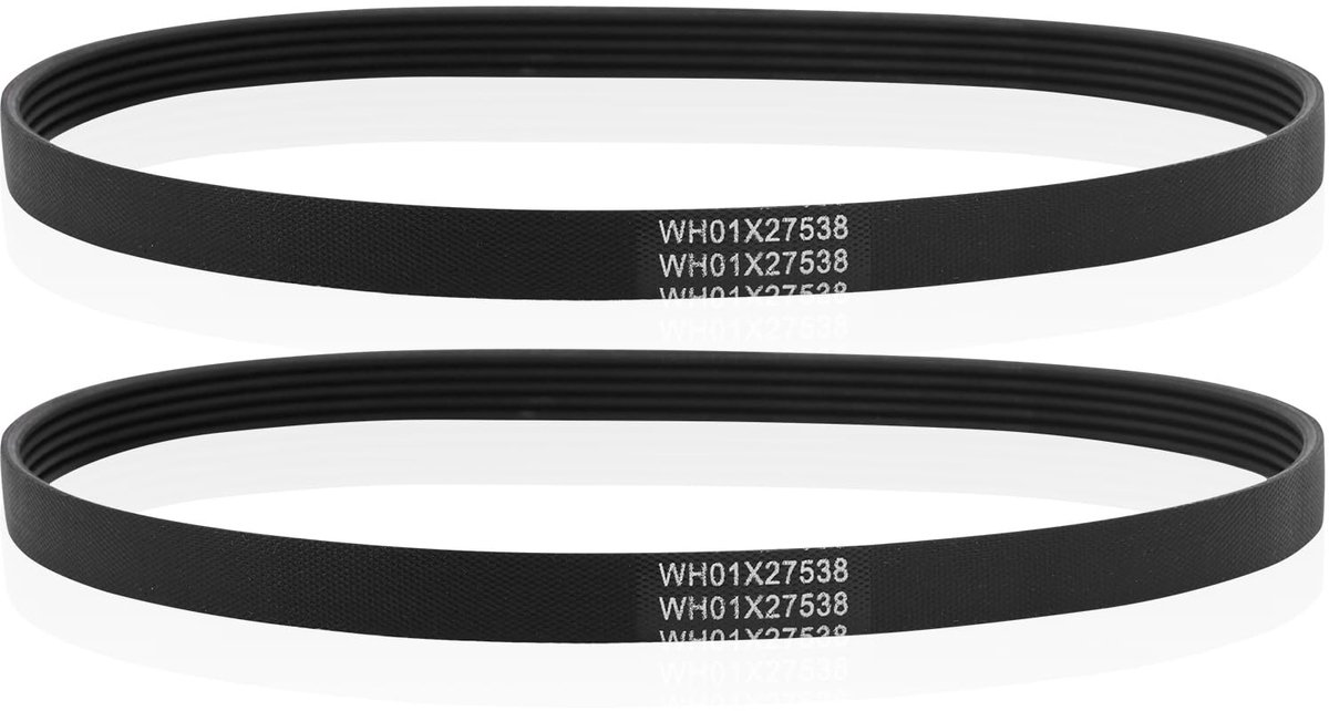 Dailygoods - 2st WH01X27538 Vervangende Aandrijfriem voor Wasmachine, Compatibel met GE-Wasmachines Vervangt Onderdelen AP6328256 PS12299369 4587903 290D1101P005 (Zwart)