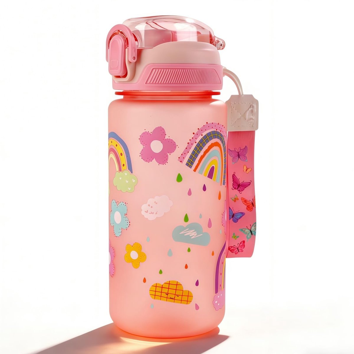 Dailygoods- Drinkfles 600 ml - Onbreekbaar - Schokbestendig - Lekvrij - BPA-vrij - Handige openingsknop - Gemakkelijk schoon te maken - Waterfles