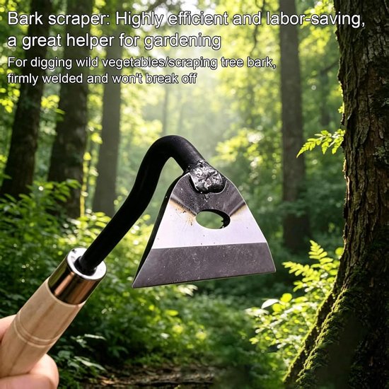 Handschoffel Houten Steel - Kleine Tuinschoffel - Tuinonderhoud Vereenvoudigen - Volledig Gehard Staal - 30 x 8 x 5 cm — afbeelding 5